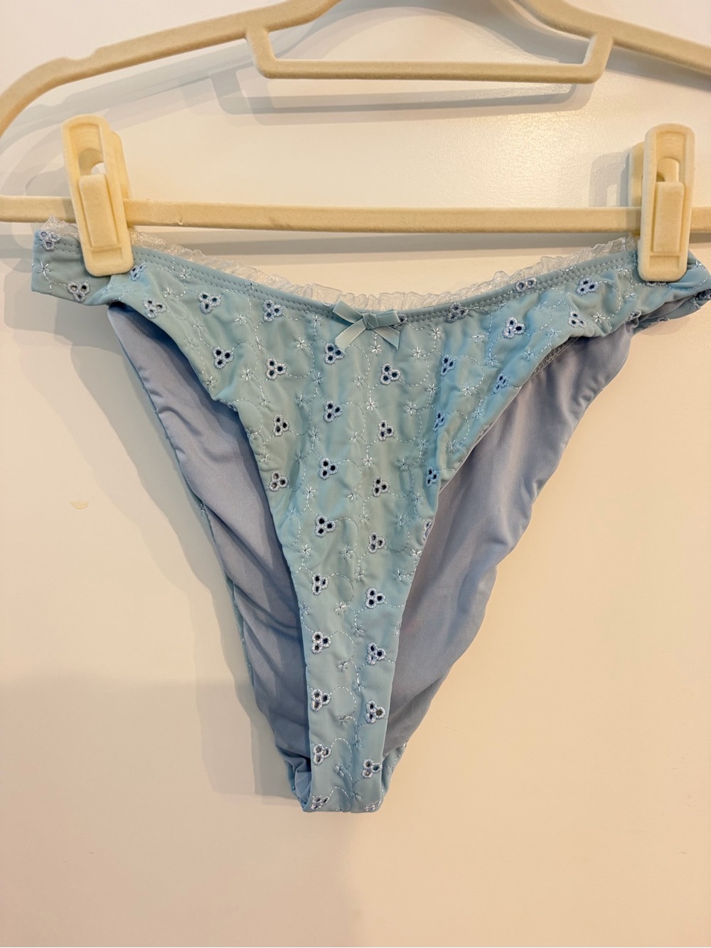 Dippin' Daisy's Light Blue Embroidered Bikini Bottoms